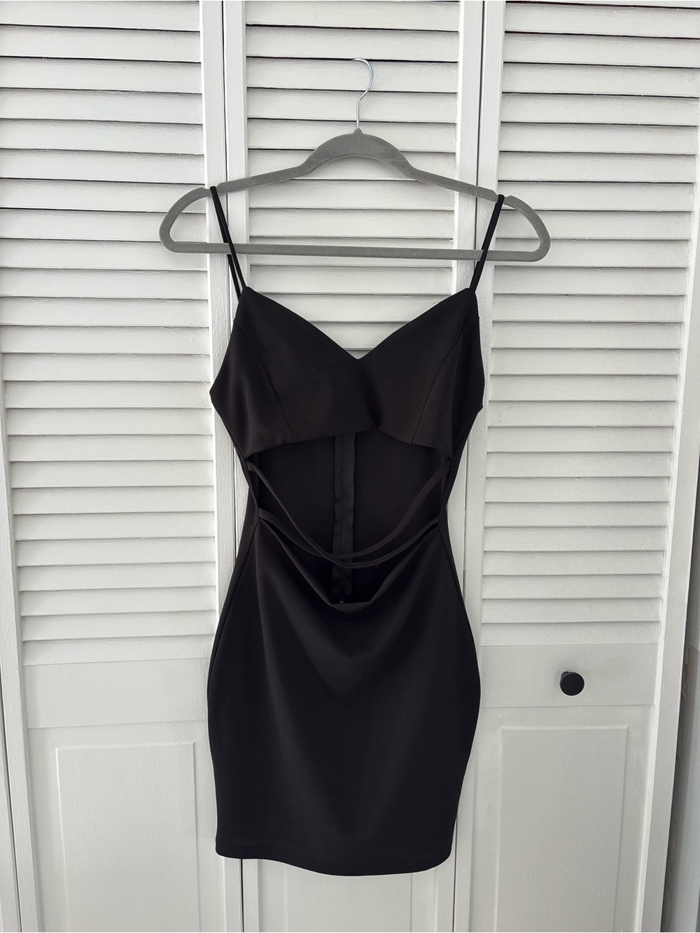 Windsor Black Mini Dress with Criss Cross Cutout Bodycon Dress